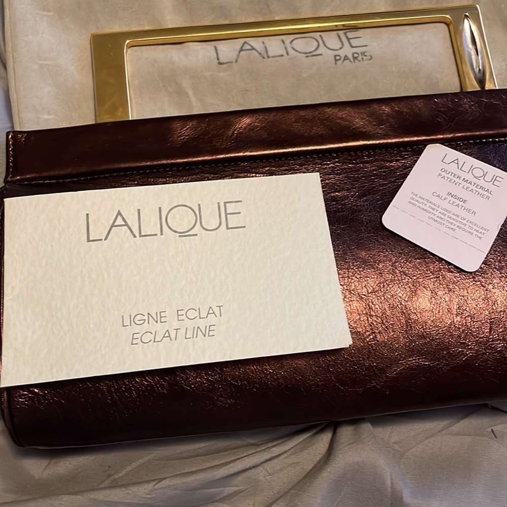 Lalique Paris Bronzy-Brown color 2001-ECLAT Line Clutch handheld purse